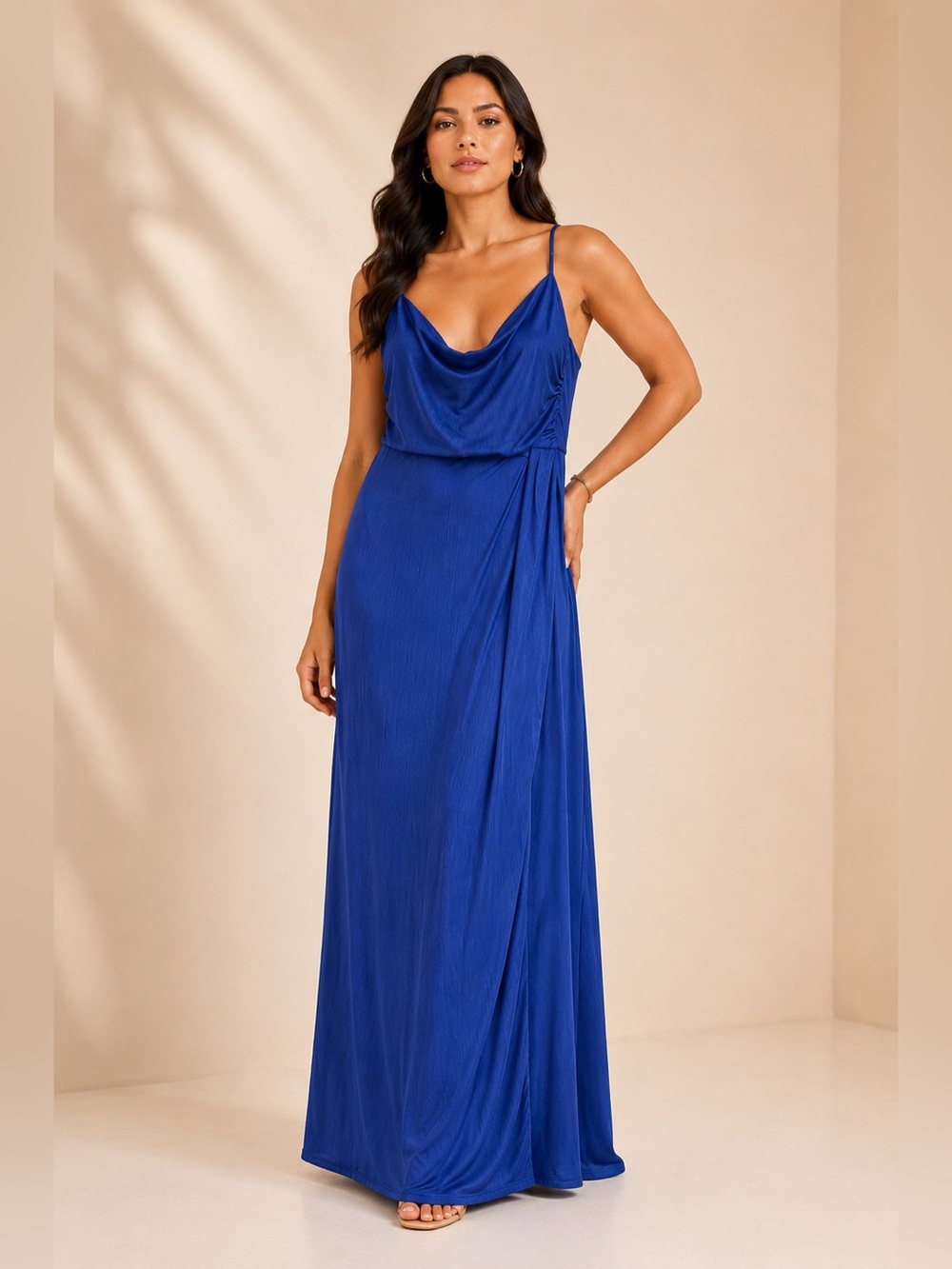 Laundry by Shelli Segal Blue Wrap Maxi Dress Size 12